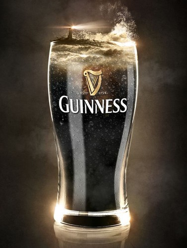 Guinness glass retro - glass,, metal