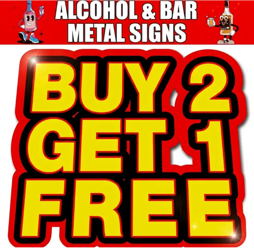 Man cave metal signs - man, bar