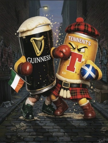 Guinness and tennents funny - and,