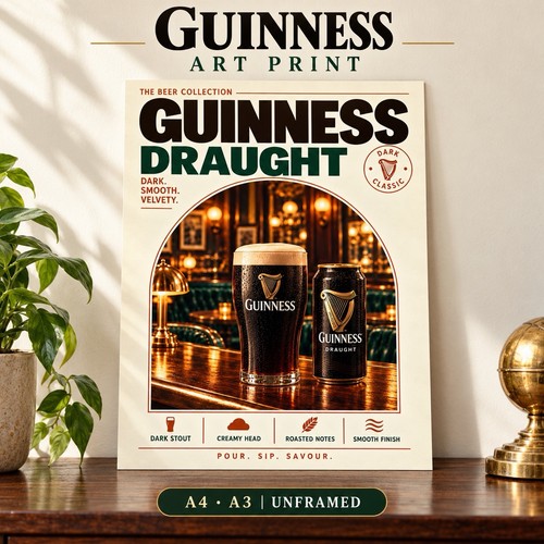 Guinness draught stout poster - guinness,